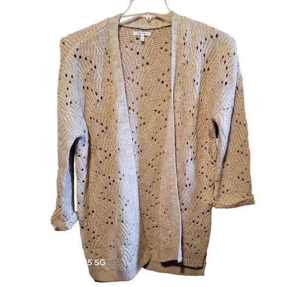 Maurices Open Front Lightweight Knit Cardigan Sweater With 3/4 Sleeves Beige Wom - Picture 1 of 8